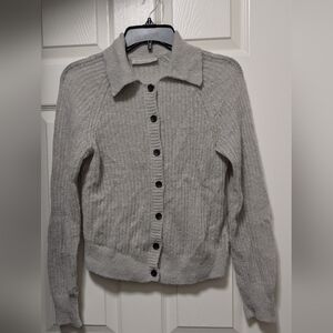 Everlane Alpaca Collared Cardigan Grey Size XS Sweater Button Front
